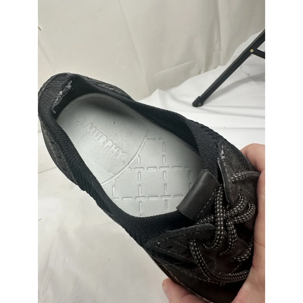 JOHNSTON MURPHY DUNCAN WINGTIP MENS SIZE 8 M BLACK LEATHER FABRIC